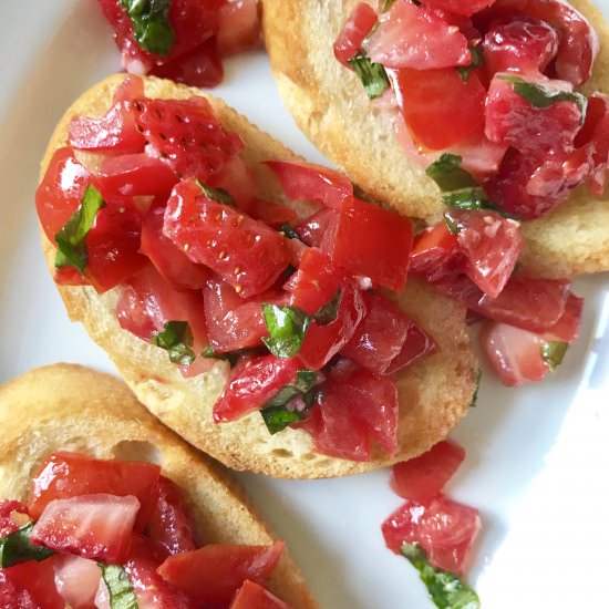 Tomato Strawberry Summer Bruschetta