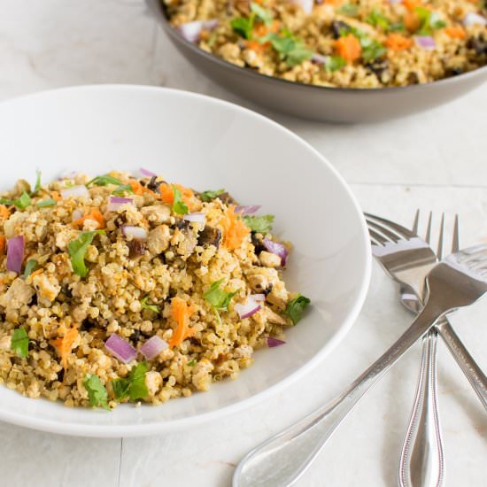 Tofu Mushroom Quinoa Scramble