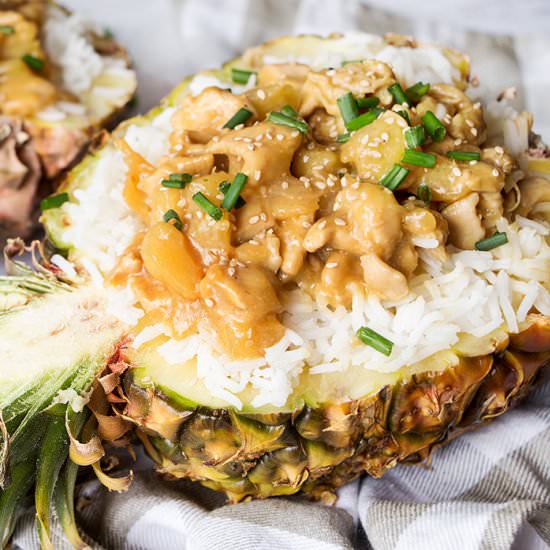 Teriyaki Chicken Pineapple Bowls