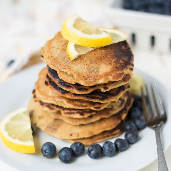 One-Bowl Blueberry Lemon Pancakes