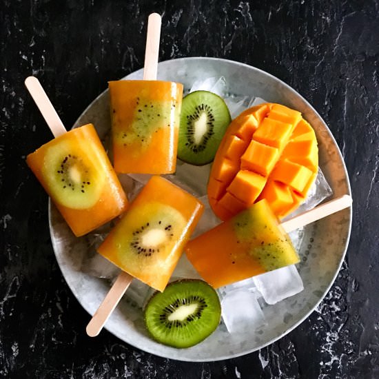 Vegan Mango Kiwi Popsicles