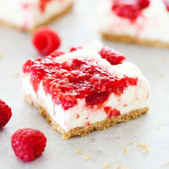 Raspberry Ice Box Bars