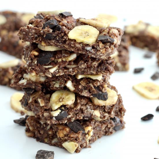 No-Bake Chunky Monkey Granola Bars
