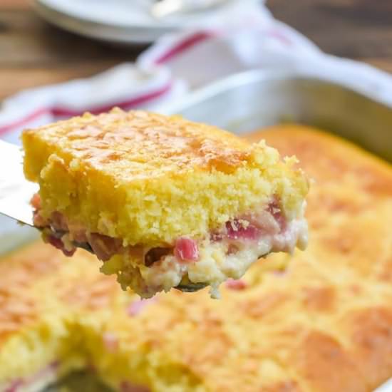 Rhubarb Custard Cake
