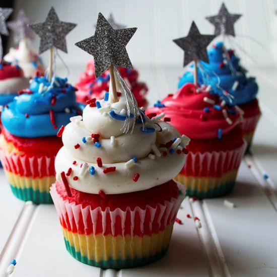 Red White & Blue Cupcakes