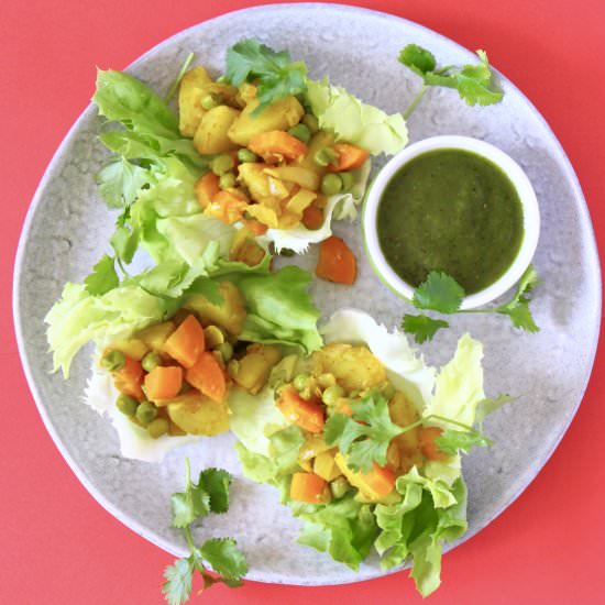 Lazy Samosa Lettuce Cups