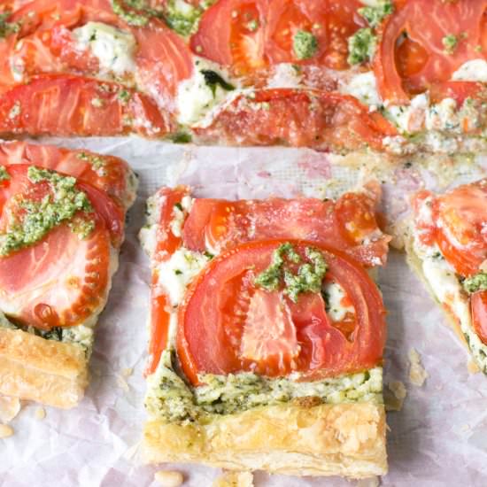 Watercress Herb Ricotta Tomato Tart