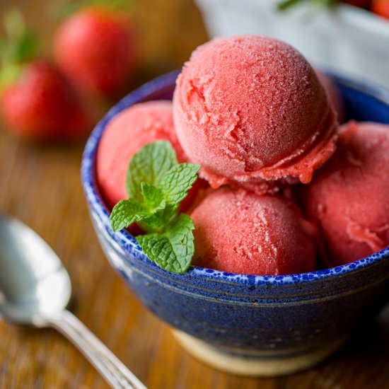 Easy Strawberry Sorbet