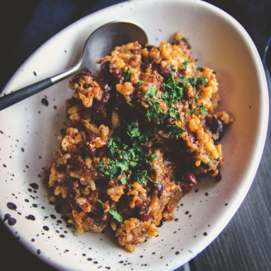5 Ingredient Leftover Rice Chili