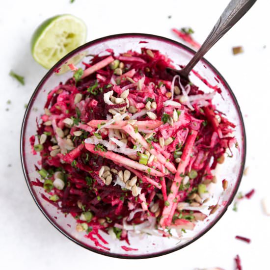 Kohlrabi, Beetroot and Apple Salad