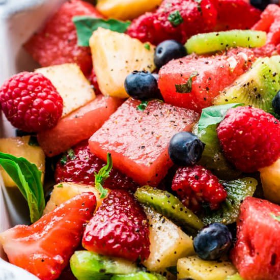 Mixed Fruit with Lemon-Basil