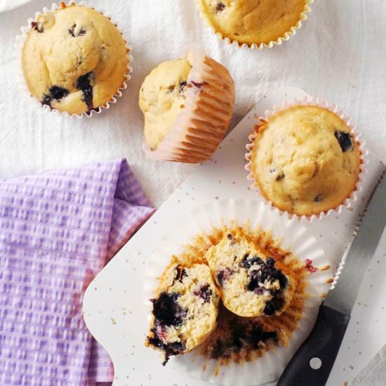 Quick Whole Wheat Blueberry Muffins