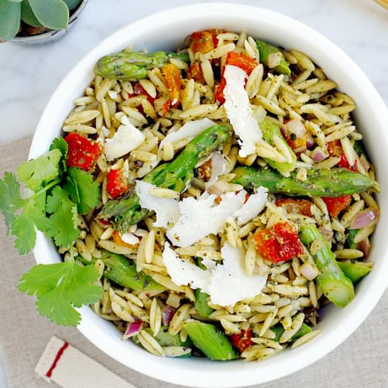 Orzo Pasta Salad with Basil Pesto