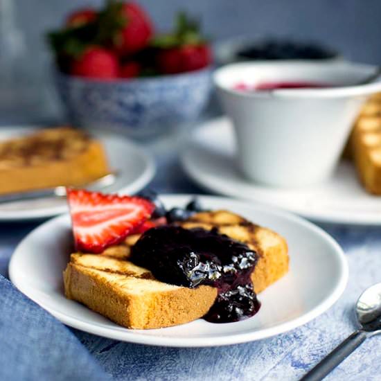 Grilled Pound Cake with Berries