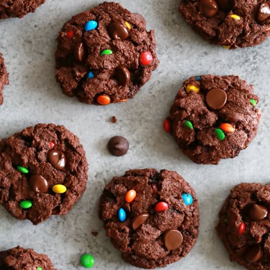 Double Chocolate M&Ms Cookies