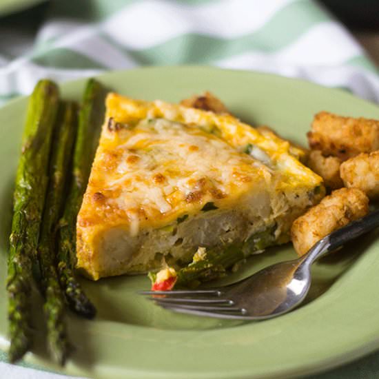 Asparagus Tater Tot Frittata