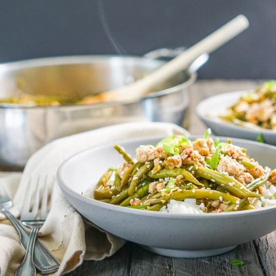Spicy Chinese Green Beans w/ Turkey