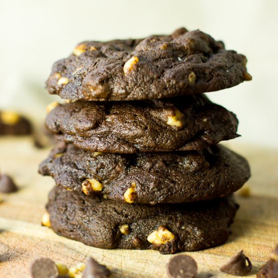 Chocolate Espresso Walnut Cookies