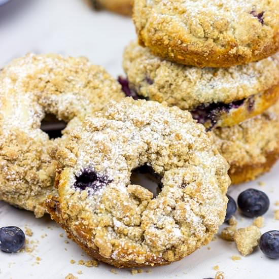 Blueberry Crumb Donuts
