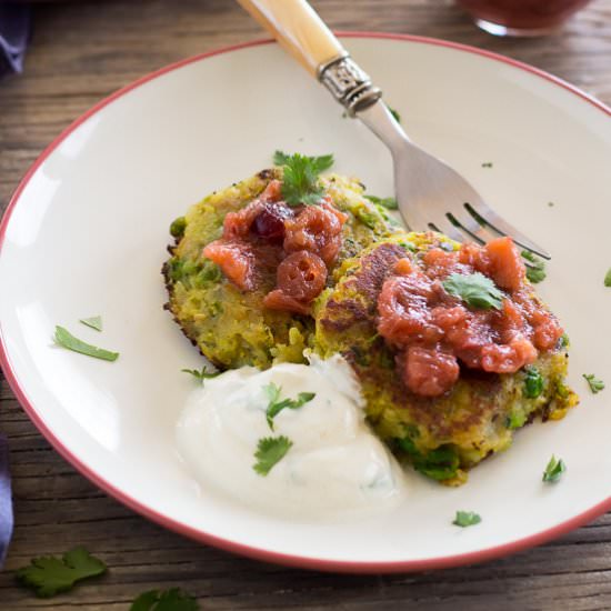 Spiced Potato & Pea Samosa Fritters