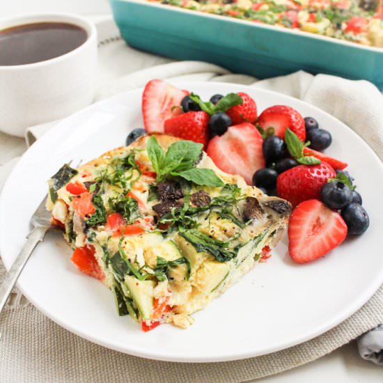 Smoked Salmon Veggie Egg Casserole