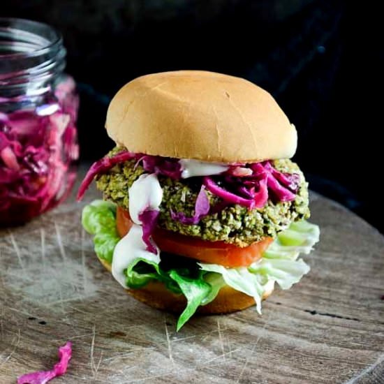 Spicy Lentil Veggie Burger Vegan