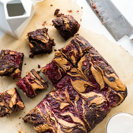 Peanut Butter Jelly Brownies