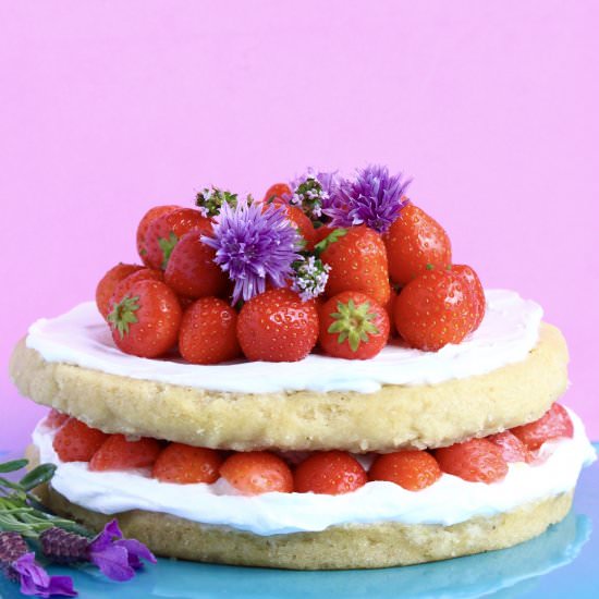 Strawberry Sponge Layer Cake