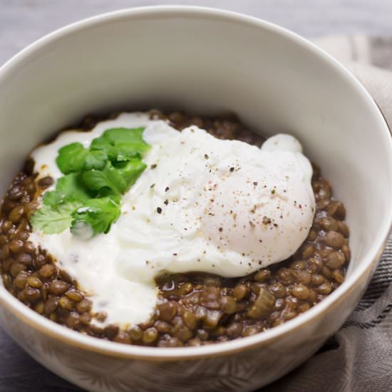 Berbere Lentils with a Poached Egg