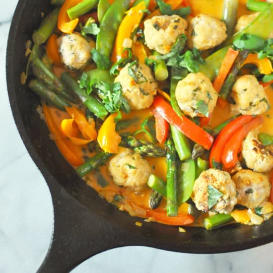 Red Thai Curry Turkey Meatballs