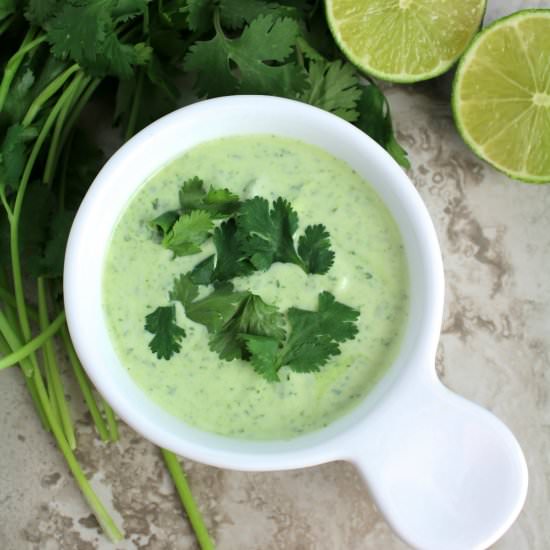 Healthy Cilantro Lime Sauce