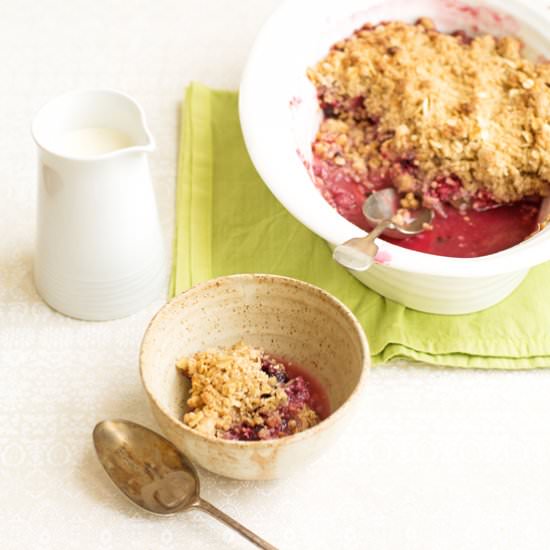 Pear and Summer Fruits Crisp