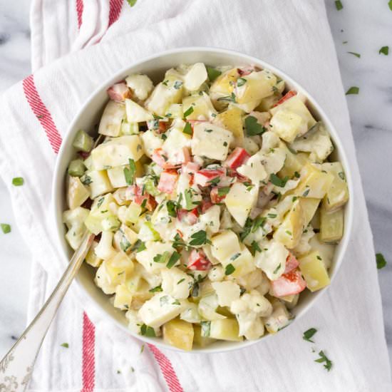 Healthier Potato Cauliflower Salad