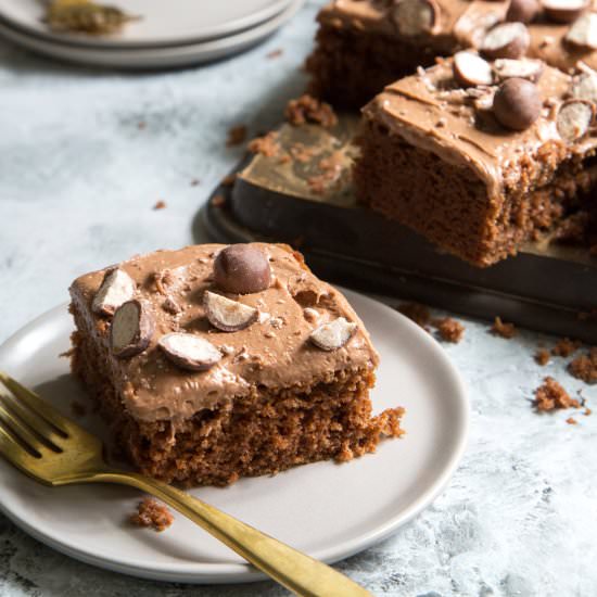Chocolate Malt Sheet Cake