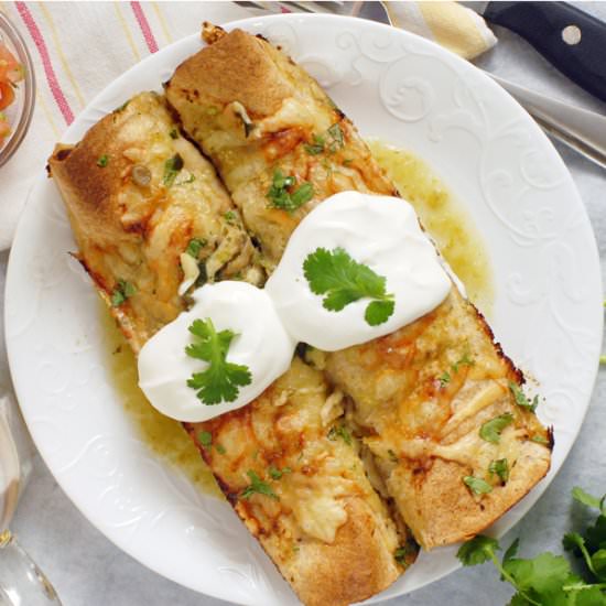 Vegetarian Swiss Enchiladas Verdes