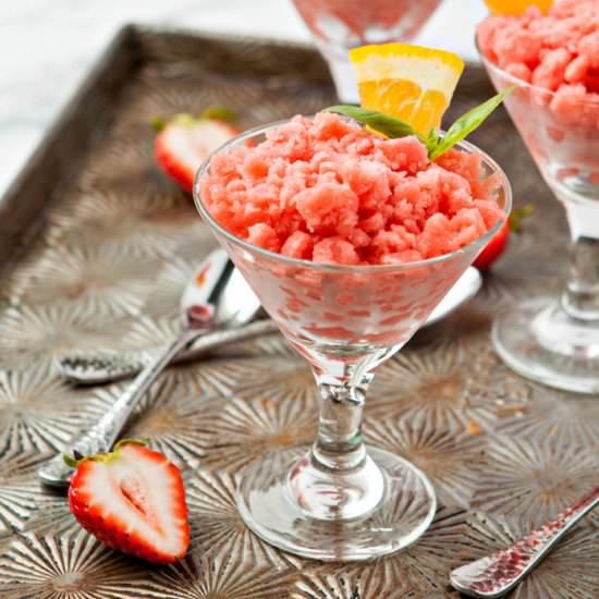 Strawberry Orange Granita