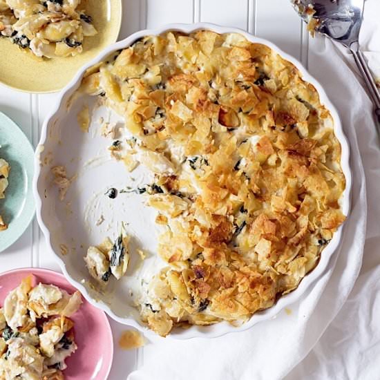 Spinach and Salmon Mac N Cheese