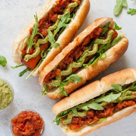 Balsamic Grilled Carrot Dogs