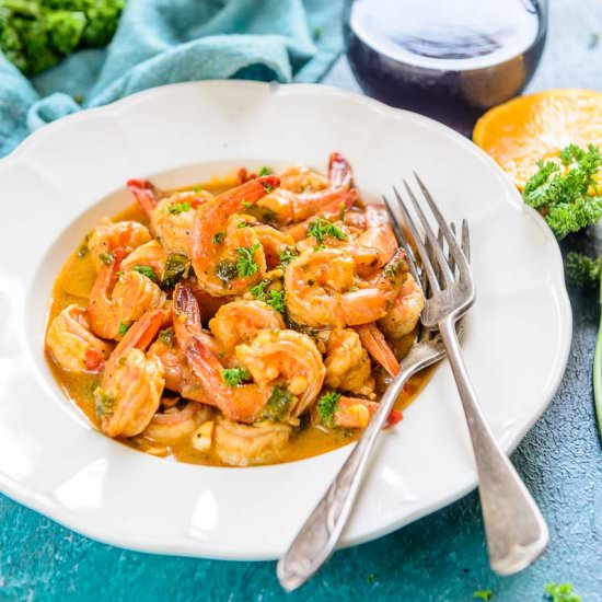 10 minutes Orange Garlic Prawns