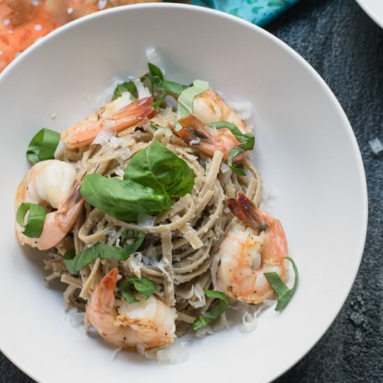 Lemon Artichoke Pesto with Linguine