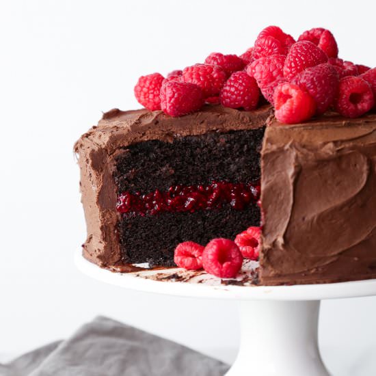 Chocolate Raspberry Layer Cake