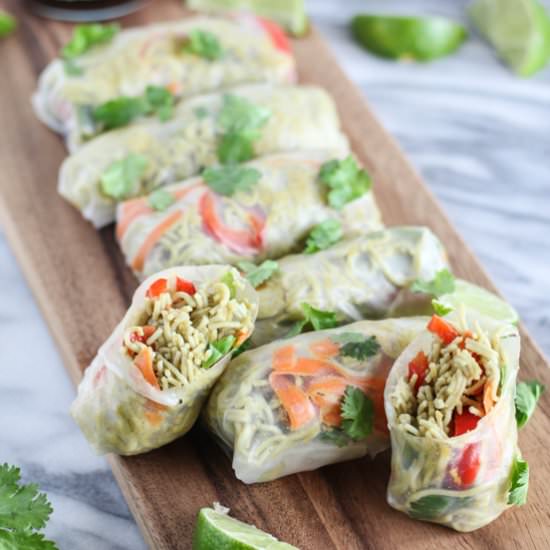 Green Curry Ramen Spring Rolls