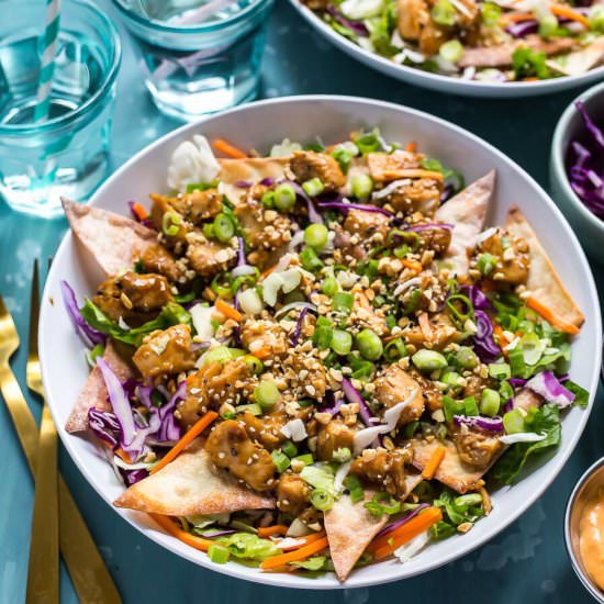 Chicken Wonton Nacho Salad