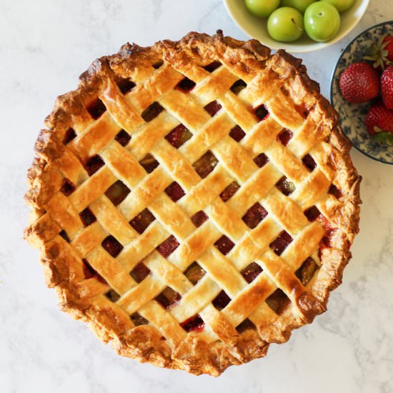 Strawberry Sour Plum Pie