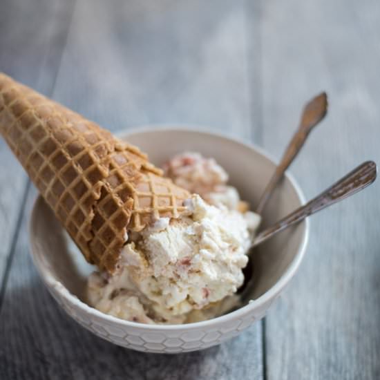 Rhubarb Ripple Shortbread Ice Cream