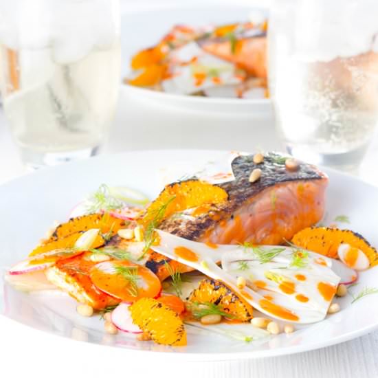 Orange & Harissa Salmon with Fennel