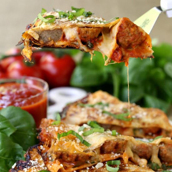 Meatball Pizza Quesadillas