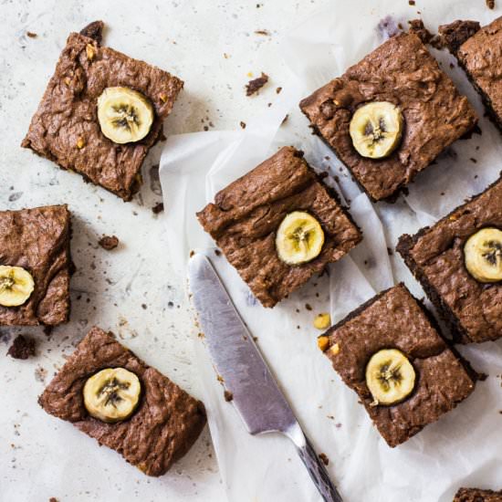 Vegan Banana Peanut Butter Brownies