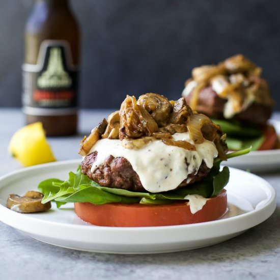 Mushroom Burger w Horseradish Aioli