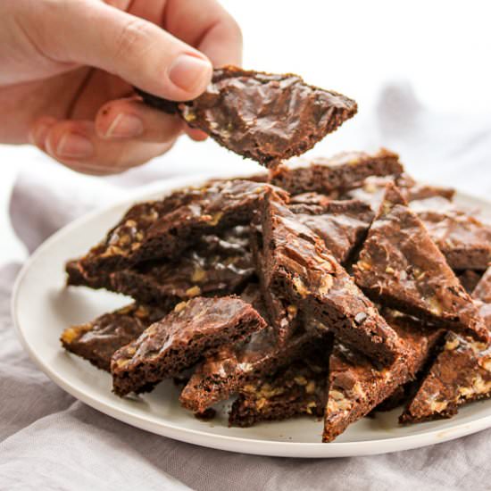 Salted Caramel Brownie Bark